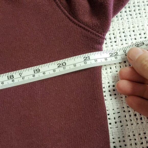 PINK Victoria's Secret Logo Graphic Full Zip Burgandy Sz. XS Hoodie w Pocketz - Picture 7 of 9